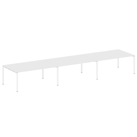Переговорный стол 3 столешницы Metal System Style БП.ПРГ-3.5 5400x1235x750 (Белый/Белый металл)