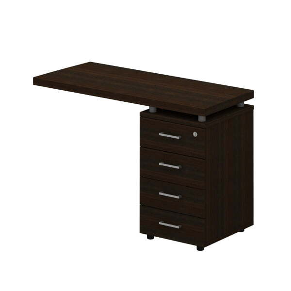 Брифинг-приставка на опорной 4-х ящичной тумбе правая Талант 765 900x450x750 (Венге тёмный)