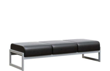 Банкетка трехместная MD.В3  (1855х700х700) (Oregon Черный арт.16/Серый металл)