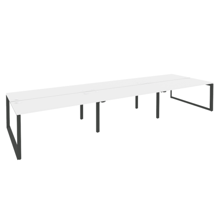 Рабочая станция на О-образном м/к Onix O.MO-D.RS-6.4.7 4740x1475x750 (Белый Бриллиант/Черный металл)