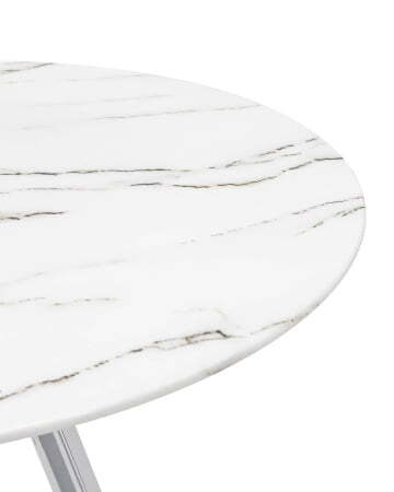 Стол обеденный Хьюстон D100 белый стеклянный (Стол обеденный Хьюстон белый)