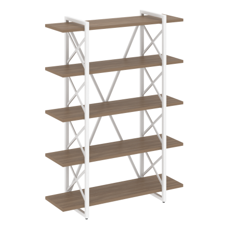 Стеллаж на регулируемых опорах-5 полок VR.L-MST.O-5.8V 1200x400x1650 (Дуб Аризона/Белый металл)