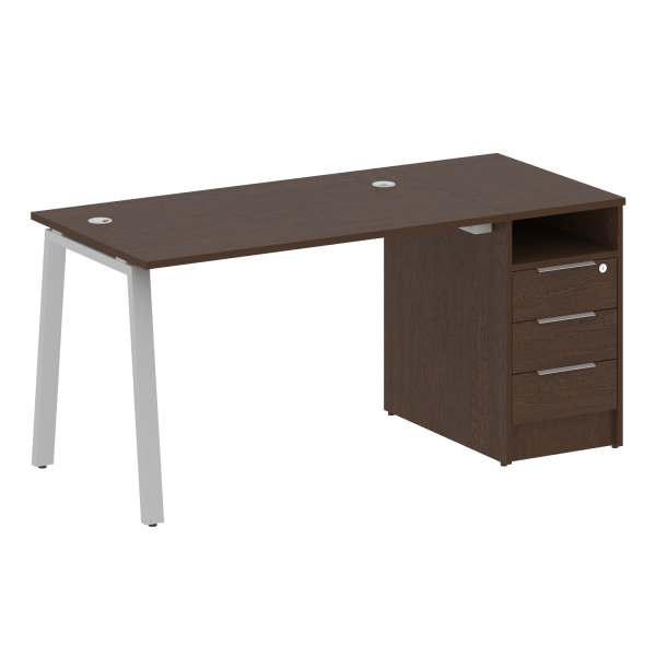 Рабочая станция Metal System Style БА.РС-СТП-1.2 1612x720x750 (Венге Цаво/Серый металл)