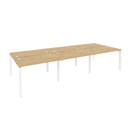 Рабочая станция на П-образном м/к Onix O.MP-D.RS-6.2.7 3540x1475x750 (Тиквуд Светлый/Белый Металл)