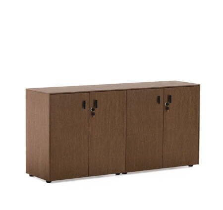 EXE Шкаф H82, 4 двери (Орех/Черный)