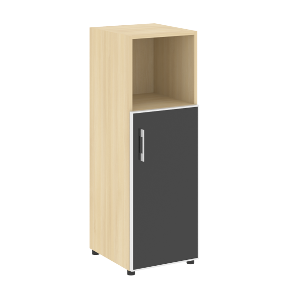 Шкаф для документов узкий со стеклом черным LT.SU-2.2 R (R) Black (Акация Лорка)