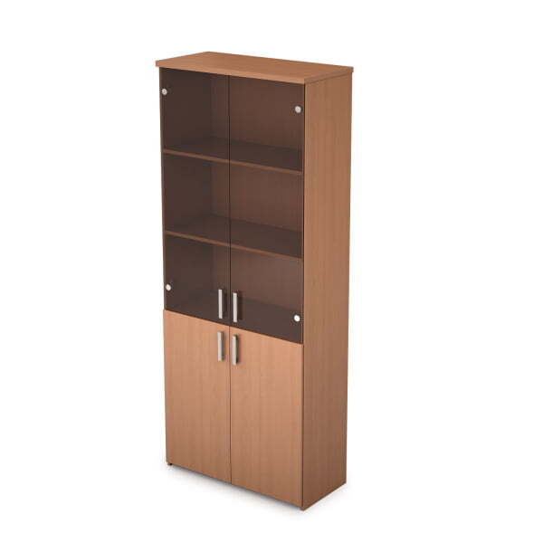 2Ш.005.3 Шкаф для документов высокий со стеклом 790x370x1960 (Бук)