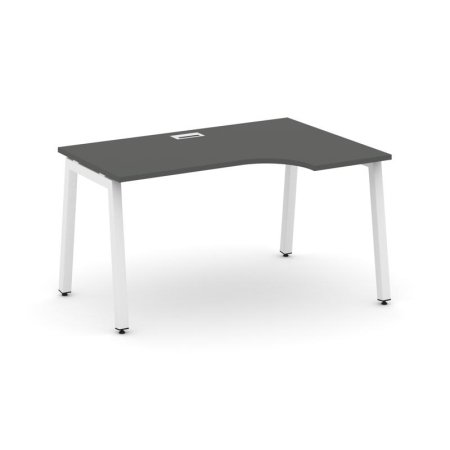 Стол рабочий эргономичный SN-5A.SPA-001(R) (1380х600/980х750) (Антрацит/Металл Белый)