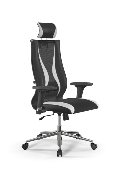 Кресло для руководителя Метта Sit 10 B2-170D - T+UMF(SY271)+Extra /Kb38/Wh09/D02P/H3mL-Pf-2D(M09.B23 (Черный | Белый)