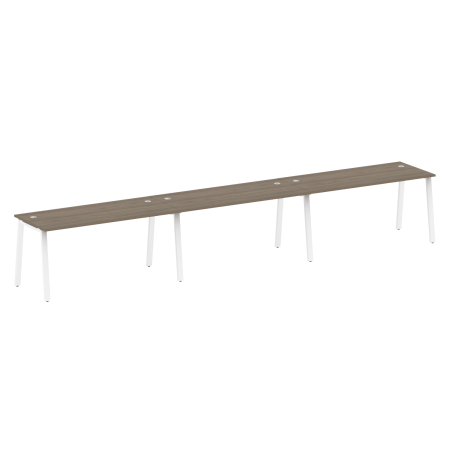 Рабочая станция на 3 рабочих места на А-образном м/к Metal System Style БА.СМ-3.4 4800x720x750 (Вяз/Белый металл)