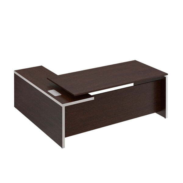 Стол руководителя с брифинг приставкой боковой правой Reventon МЕ 139 2000x1800x760 (Венге темный)