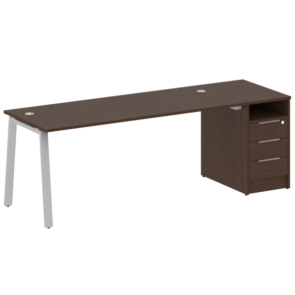 Рабочая станция Metal System Style БА.РС-СТП-1.5 2212x720x750 (Венге Цаво/Серый металл)