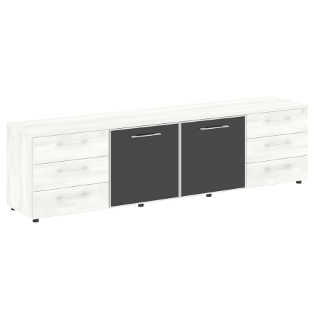 Тумба модульная черные двери LT.TS 4.2 2200x450x580 (Снежная Патина)