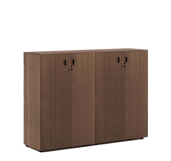 EXE Шкаф средний на 4 двери H120 (Орех/Черный)