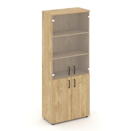 Шкаф высокий широкий SN.STS.E-102 (796х400х1982) (Тиквуд Светлый/Прозрачный)