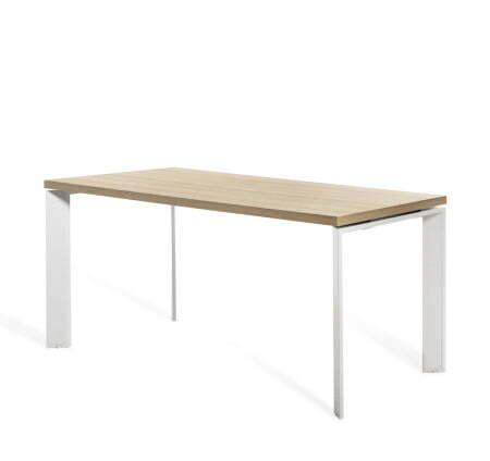FERMO METAL Стол для руководителя L160 (Дуб Светлый/Белый металл)