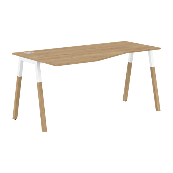 Стол эргономичный левый Forta FCT 1567 (L) 1180x733x670 (Дуб Гамильтон/Белый премиум)