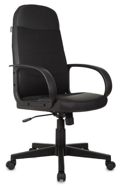 Кресло руководителя CH-808AXSN черный текстиль/эко.кожа крестов. пластик (Черный)