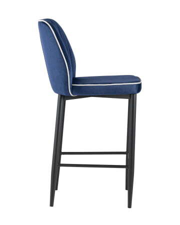 Стул полубарный Лоренс велюр синий (Стул полубарный Лоренс синий)