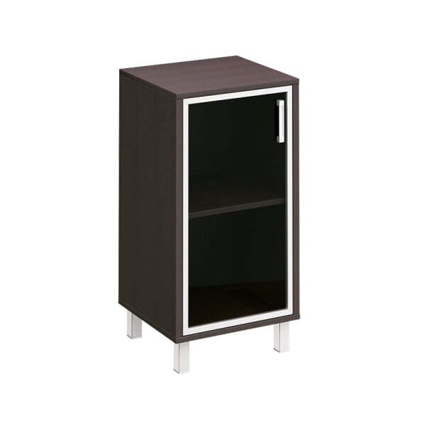 Шкаф для документов левый, дверь в алюминиевой раме Борн B 411-813 480x450x940 (Венге)