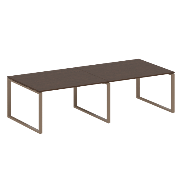 Переговорный стол 2 столешницы Metal System Style БО.ПРГ-2.3 2800x1235x750 (Венге Цаво/Мокко металл)