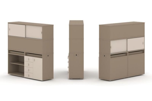 Тумба двойная + высокая надставка ES.NB.2V-12 (1500х410х1520) (Латте/Капучино)