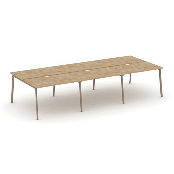 Рабочая станция 6 мест ES.D.RS-6.2-VP (3540х1500х750) (Тиквуд Светлый/Металл Латте)